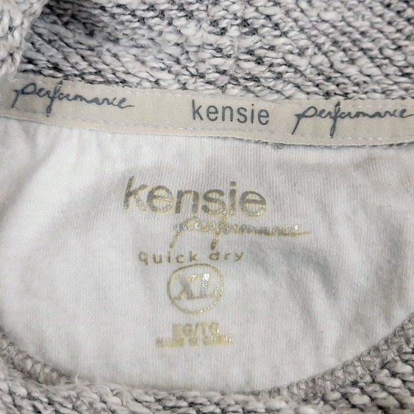 KENSIE Performance Cowl Neck Sweater Quick Dry XL Roll Sleeve Kangaroo Pocket - Picture 2 of 5